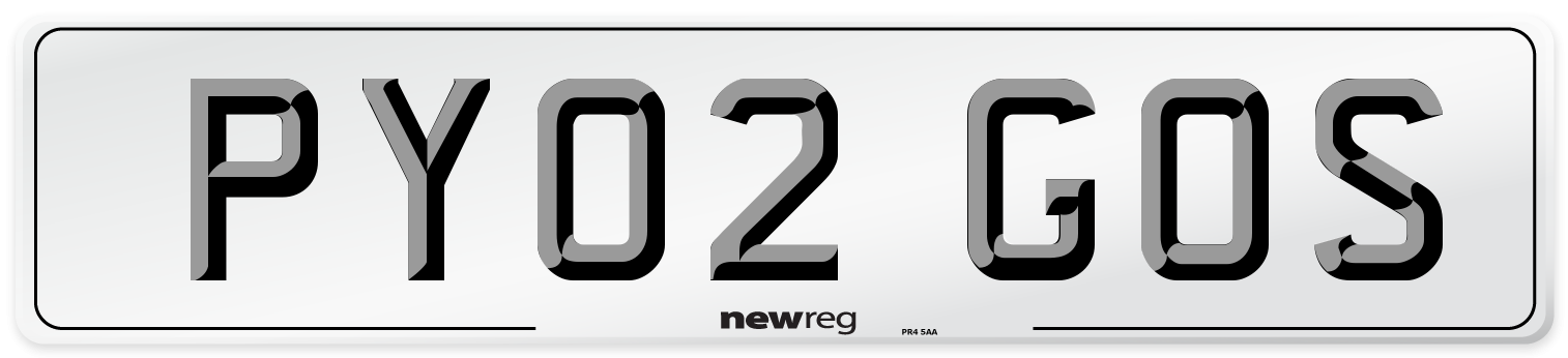 PY02 GOS Number Plate from New Reg